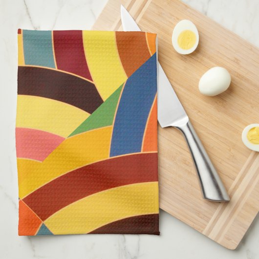 moderne chic multi-color chevrons theedoek (Quarter Fold)
