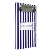Moderne Chic Navy Blauw & Wit Verticale Strepen Mini Klembord (Schuin)