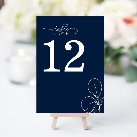Moderne Chic Navy Blauwe Bruiloft Kaart