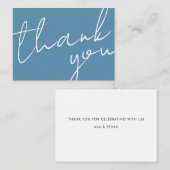 Moderne Chic Navy Blauwe Calligrafie Script Bruilo Notitiekaartje (Voorkant / Achterkant)