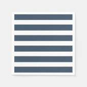 Moderne Chic Navy Blue Stripe Party Servetten (Voorkant)