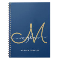 Moderne Chic Navy Gouden Initialen Monogram