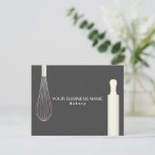 Moderne Chic Nep Wit Goud Bakkerij Zakelijk Briefkaart (Staand voorkant)
