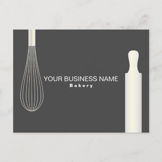Moderne Chic Nep Wit Goud Bakkerij Zakelijk Briefkaart (Voorkant)