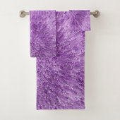 Moderne, chic ontwerp in paars met glitereffect bad handdoek (Insitu)