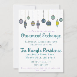 Moderne Chic Ornament Uitwisseling Feest Uitnodigi Kaart