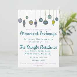 Moderne Chic Ornament Uitwisseling Feest Uitnodigi Kaart