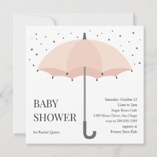 Moderne chic paraplu tekening baby shower kaart