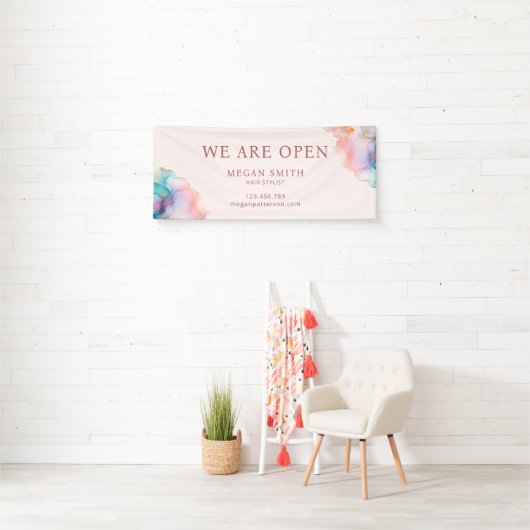 Moderne Chic Pastel Alcohol Ink Banner (Insitu)