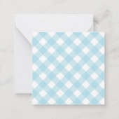 Moderne Chic Pastel Lichtblauwe Gingham Plaid Rut Notitiekaartje (Achterkant)
