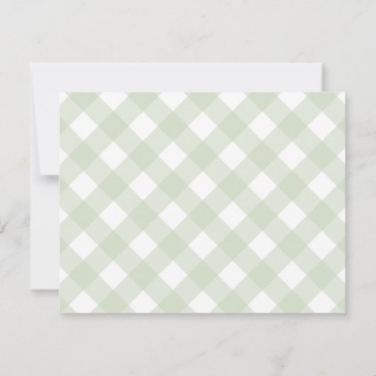 Moderne Chic Pastel Muntgroene Gingham Geruit Patr Notitiekaartje (Achterkant)