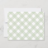 Moderne Chic Pastel Muntgroene Gingham Plaid Check Notitiekaartje (Achterkant)
