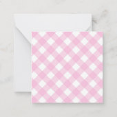 Moderne chic pastel roze roze geruit raster notitiekaartje (Achterkant)