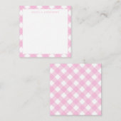 Moderne chic pastel roze roze geruite geruite ruit notitiekaartje (Voorkant / Achterkant)