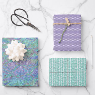 Moderne Chic Pastelkleuren Marmer Mozaïekpatroon Inpakpapier Vel
