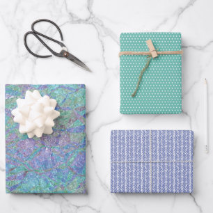 Moderne Chic Pastelkleuren Marmer Mozaïekpatroon Inpakpapier Vel