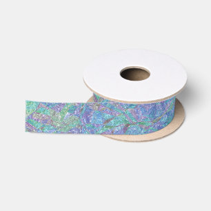 Moderne Chic Pastelkleuren Marmer Mozaïekpatroon Satijnen Lint
