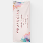 Moderne Chic Pastelkleurige Alcohol Inkt Banner (Verticaal)