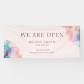 Moderne Chic Pastelkleurige Alcohol Inkt Banner (Horizontaal)