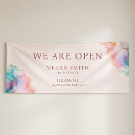 Moderne Chic Pastelkleurige Alcohol Inkt Banner