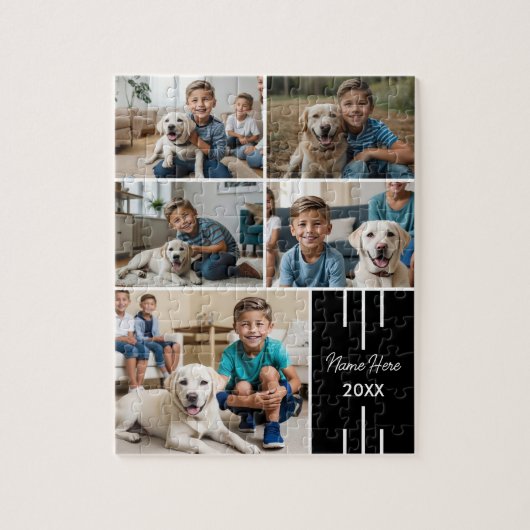 Moderne Chic Pet Fotocollage Legpuzzel (Verticaal)