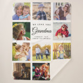 Moderne Chic Photo Collage Oma Familie Keepsake Sherpa Deken (Voorkant)