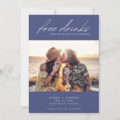 Moderne chic Photo Free Drinken Wedding Save The Date (Voorkant)