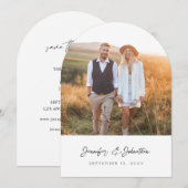 Moderne Chic Photo Verti W Sla de datum V2 Arc op Kaart (Voorkant / Achterkant)