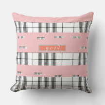 Moderne Chic Plaid Roze Worp Kussen