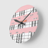 Moderne Chic Plaid Zwart en Roze Wandklok (Hoek)