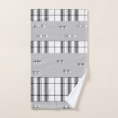Moderne Chic Plaid Zwart en Wit Bad Handdoek (Handdoek)