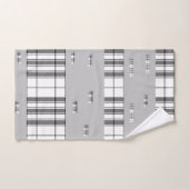 Moderne Chic Plaid Zwart en Wit Bad Handdoek (Handdoek)