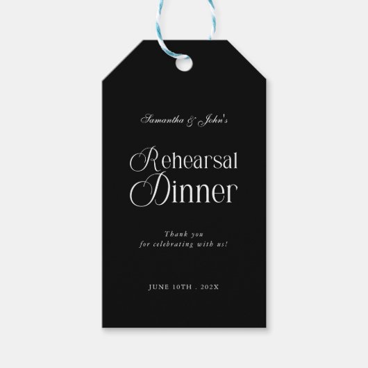 Moderne Chic Probediner Bedankt Cadeaulabel (Voorkant)