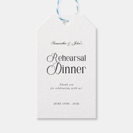 Moderne Chic Probediner Dank Je Cadeaulabel (Voorkant)