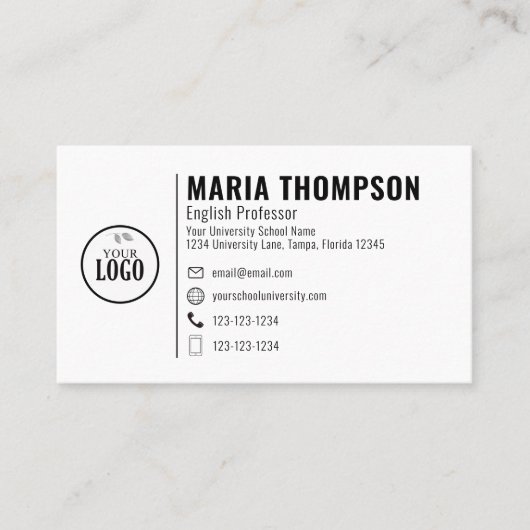 Moderne chic Professional, minimalistische Logo fo Visitekaartje (Voorkant)