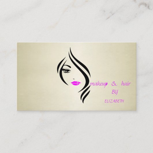 Moderne Chic Professioneel - Make-up & haarstyling Visitekaartje (Voorkant)