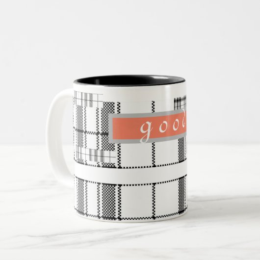 Moderne chic Pset Black en White Classic Mok (Voorkant links)