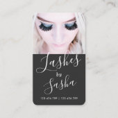 Moderne chic QR code trendy lash foto Business Car Visitekaartje (Voorkant)