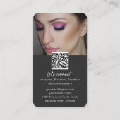 Moderne chic QR code trendy lash foto Business Car Visitekaartje (Achterkant)
