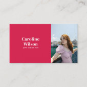 Moderne Chic Red Professionele Foto Girly Visitekaartje (Voorkant)