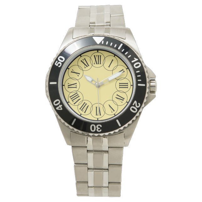 Moderne Chic  Romeinse Cijfers Heren   Horloge (Voorkant)