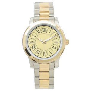 Moderne Chic Romeinse Cijfers Heren Twee Tinten Horloge