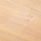 Moderne Chic Roos Gold Foil Couples Weduwen Shower Acryl Uitnodigingen (Laagn)