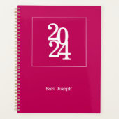 Moderne Chic Roze 2024 Maandelijkse weekplanning Planner (Voorkant)