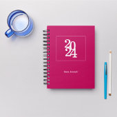 Moderne Chic Roze 2024 Maandelijkse weekplanning Planner