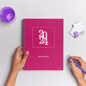 Moderne Chic Roze 2024 Maandelijkse weekplanning Planner