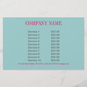 moderne chic roze aquablauw abstract flyer (Achterkant)