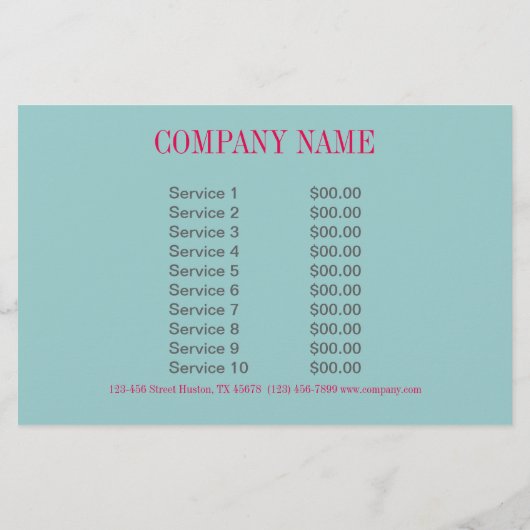 moderne chic roze aquablauw abstract flyer (Achterkant)