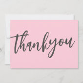 Moderne Chic Roze Calligraphy Script Bruiloft  Bedankkaart (Voorkant)