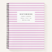 Moderne chic roze gestreepte spiraal notitieboek (Voorkant)